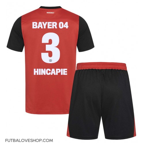 Dres Bayer Leverkusen Piero Hincapie #3 Domáci pre deti 2024-25 Krátky Rukáv (+ trenírky)